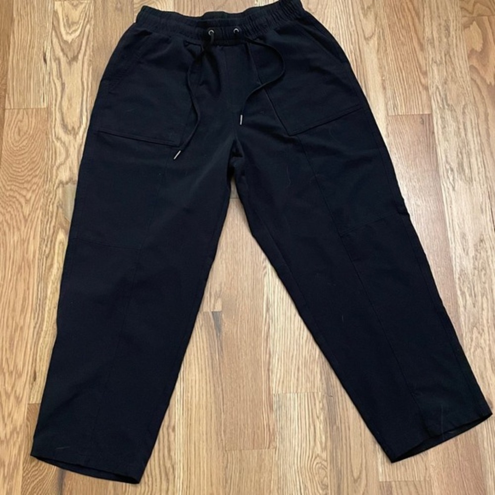 Mondetta Black Cropped Lounge‎ Pants Drawstring Waist Women's Size M